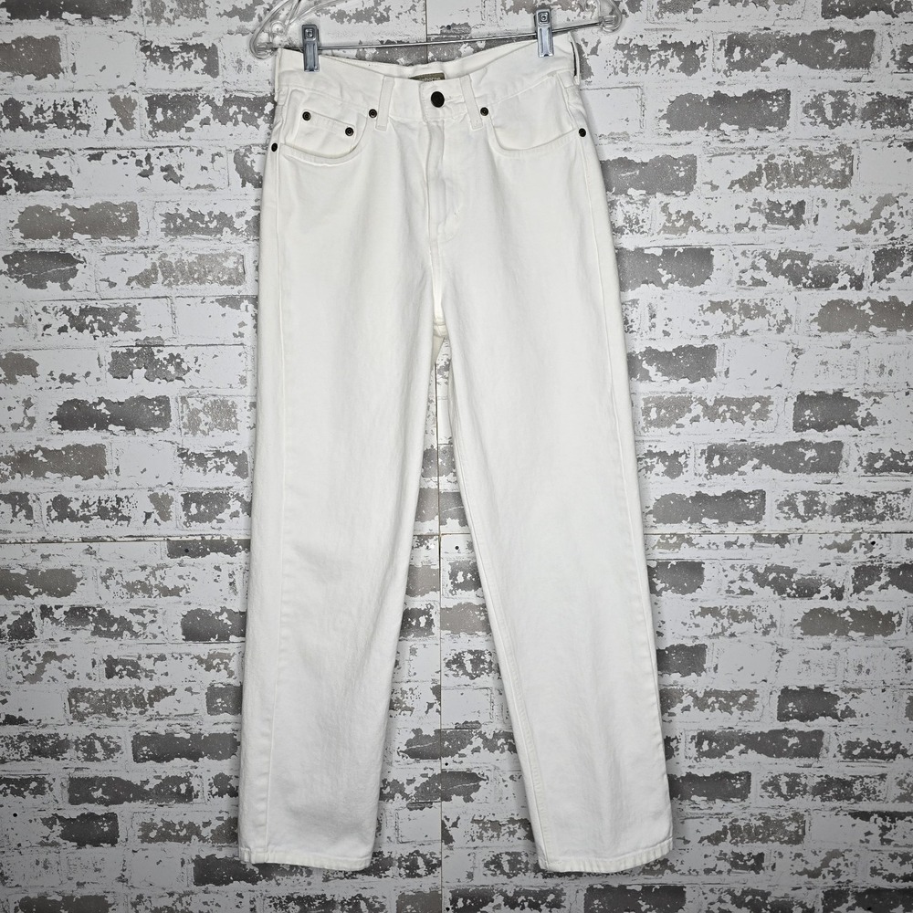 Liz Claiborne Jeans Womens Size 6 Short White 100% Cotton Denim Straight Leg